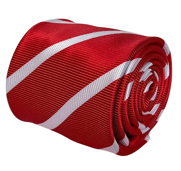 red and white classic  striped  tie